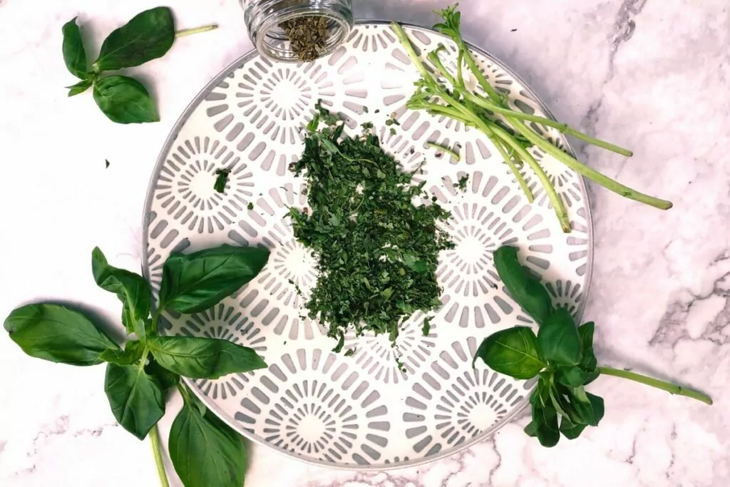 basil is dried when leaves are crispy to touch