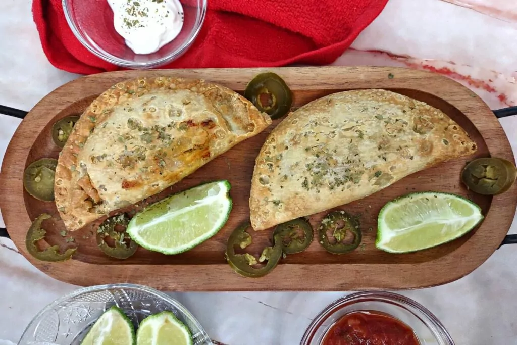 crunchy air fried chicken chimichurri empanadas from trader joe's