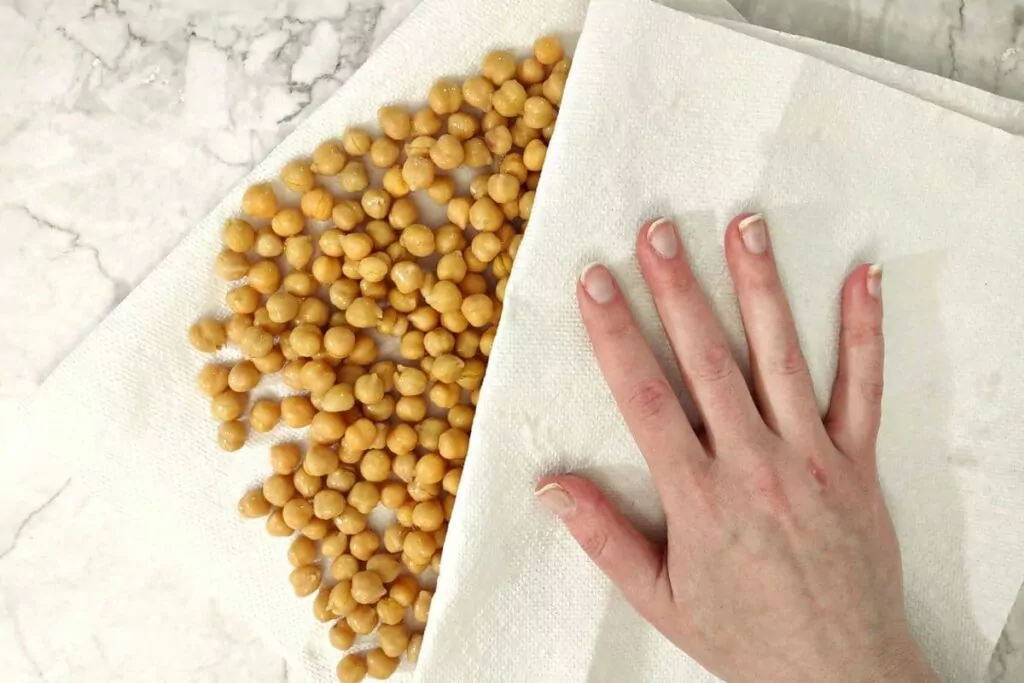 pat chickpeas dry with a paper towel