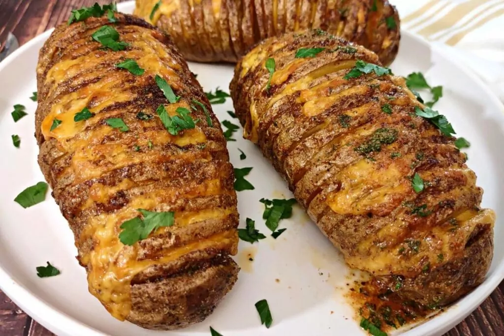 air fryer hasselback potatoes with cheese recipe dinners done quick