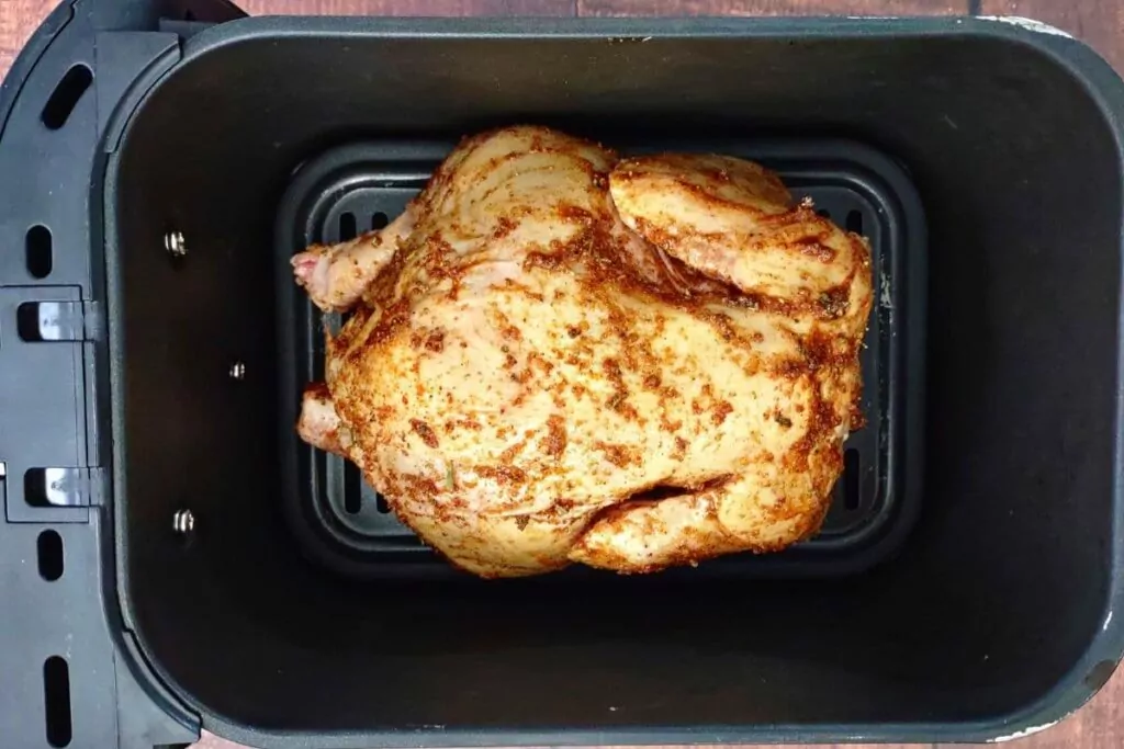 place cornish hen in air fryer basket