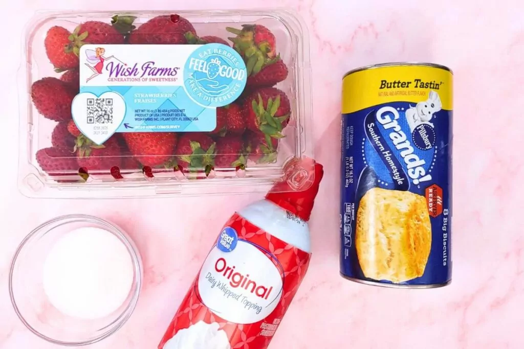 ingredients to make air fryer strawberry shortcake