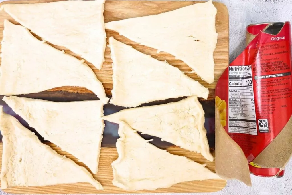 unwrap all crescent roll dough triangles