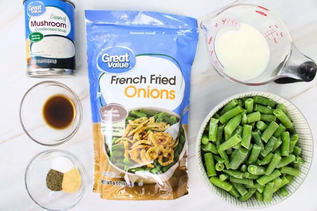 ingredients to make air fryer green bean casserole