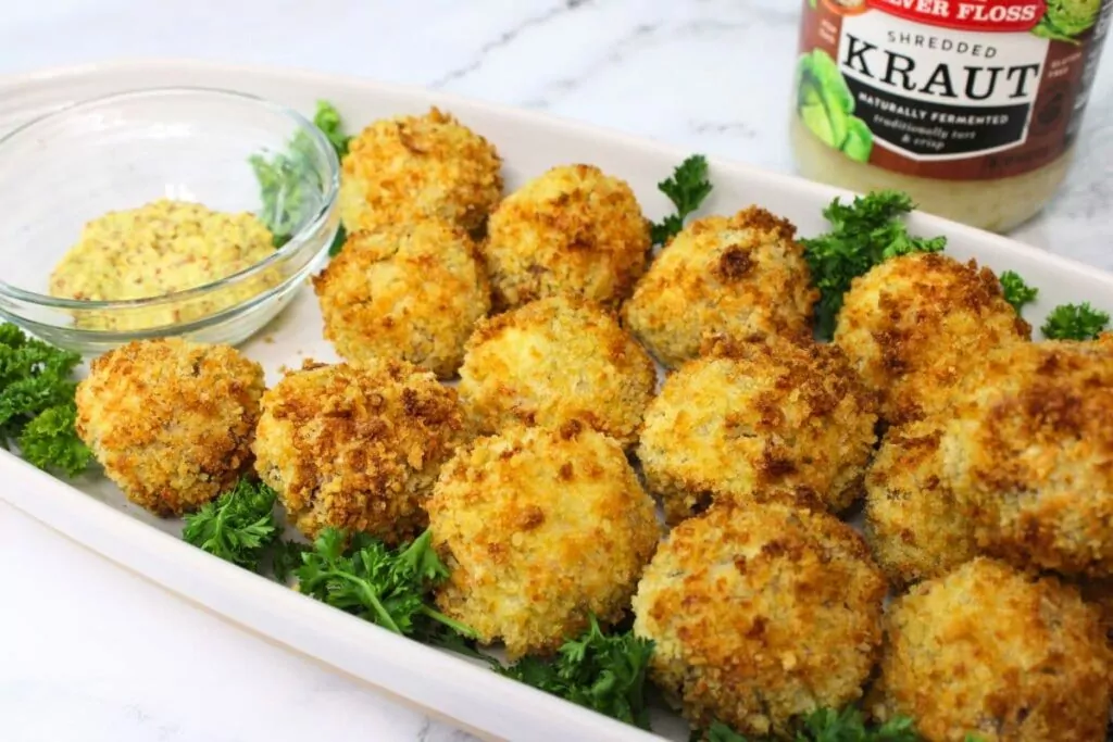 Air Fryer Sauerkraut Balls w/ Bacon Crispy Good Luck Bites Dinners