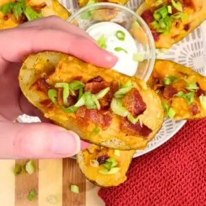 homemade potato skins in the air fryer recipe dinners done quick featured image