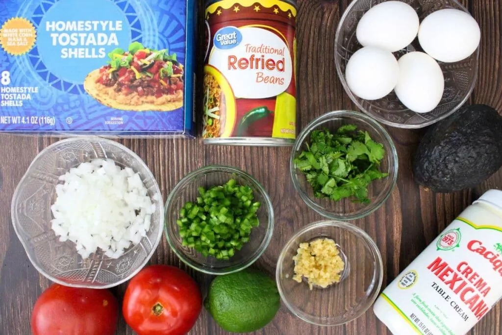 ingredients to make air fryer huevos rancheros