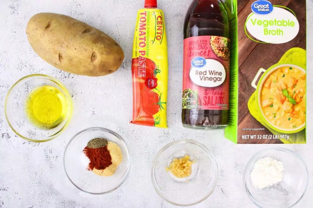 ingredients to make patatas bravas in the air fryer