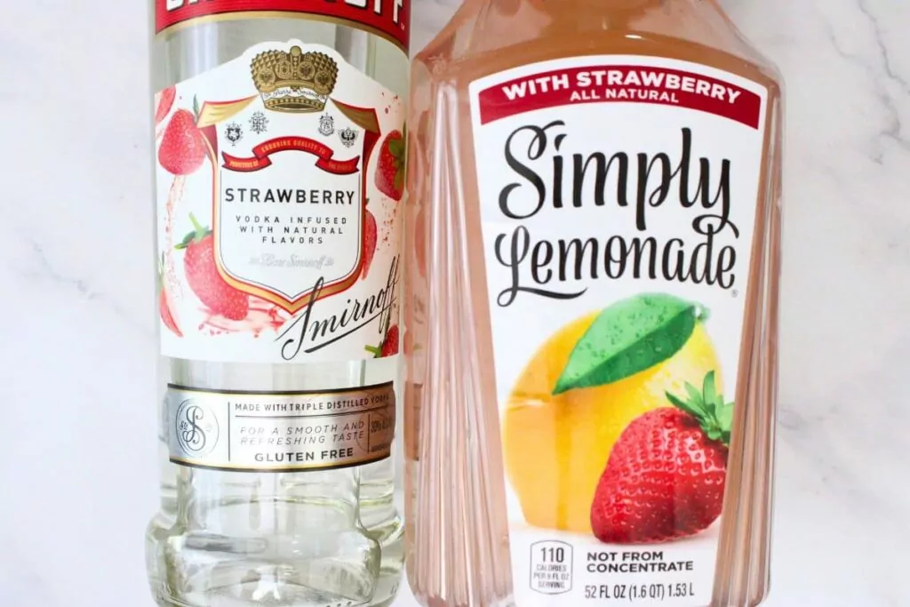 ingredients to make strawberry vodka lemonade