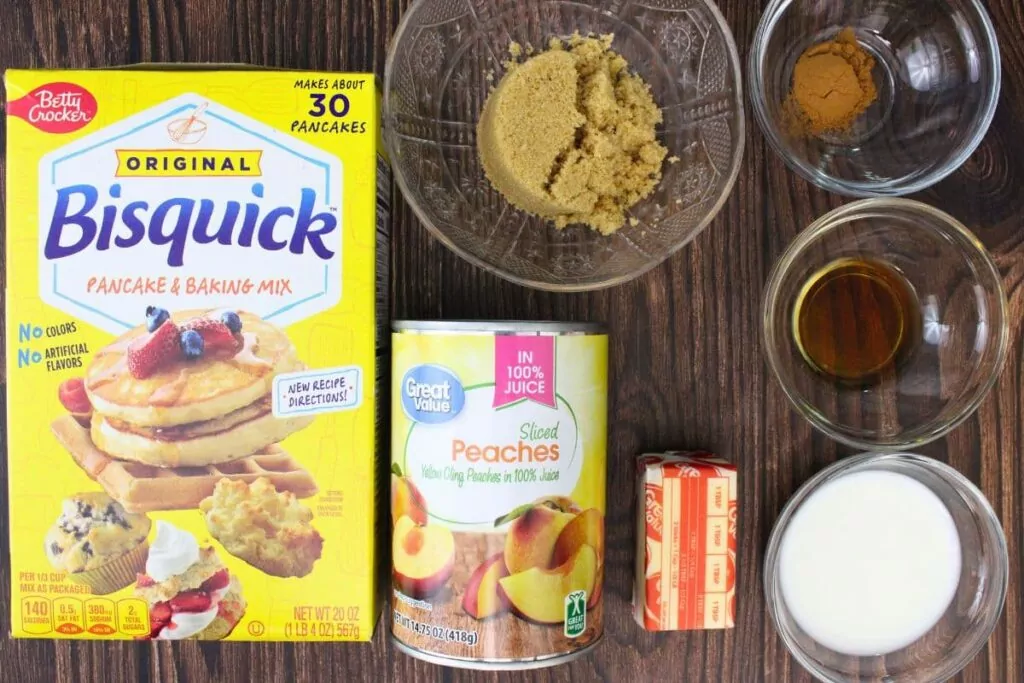 ingredients to make peach cobbler in the microwave