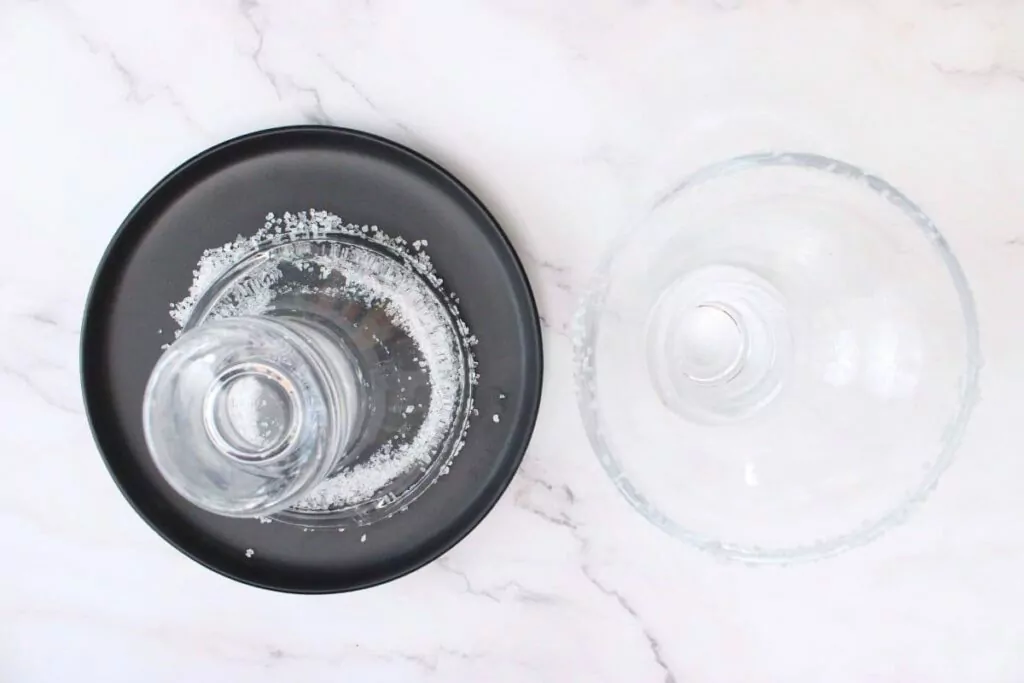 rim your peach margarita glass with sea salt