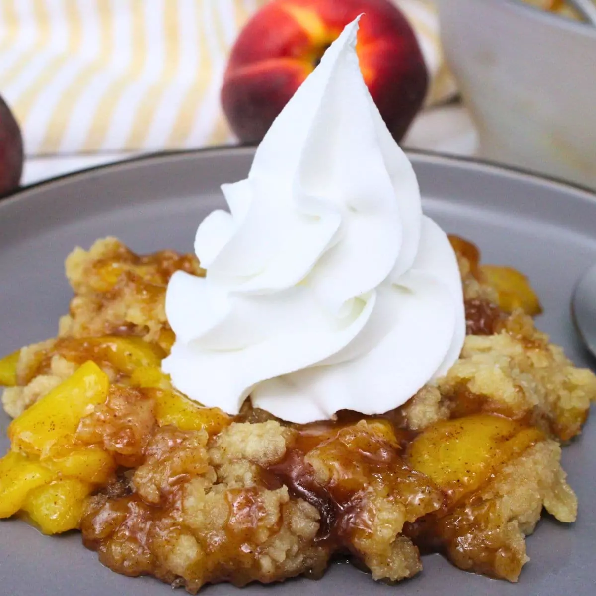 microwave peach crumble recipe dinners done quick featured image