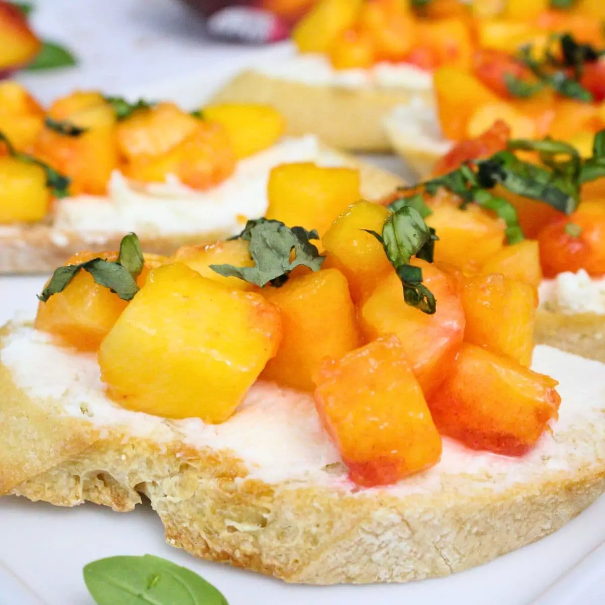 air fryer peach bruschetta recipe dinners done quick featured image