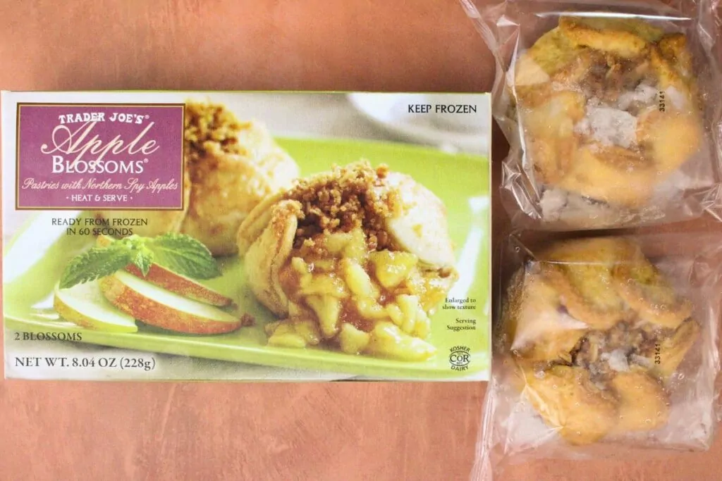 trader joes apple blossom sitting next to the box