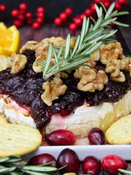 cranberry baked brie with walnuts air fryer recipe dinners done quick featured image