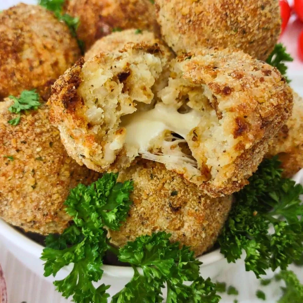 air fryer mozzarella arancini rice balls dinners done quick featured image