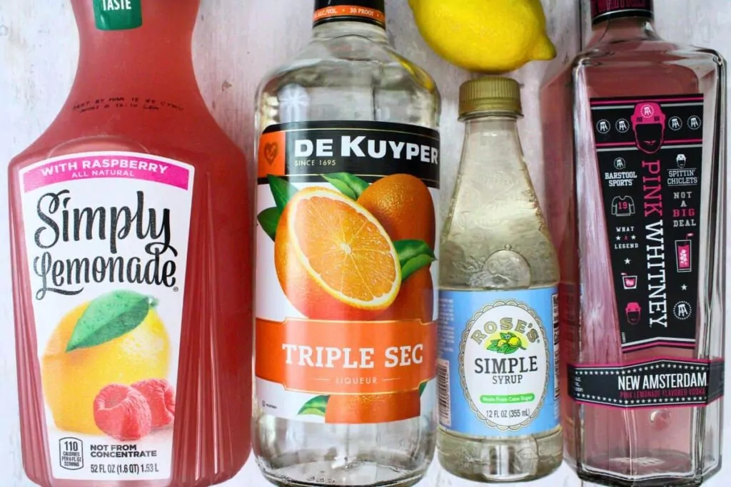 ingredients to make pink lemon drop martini