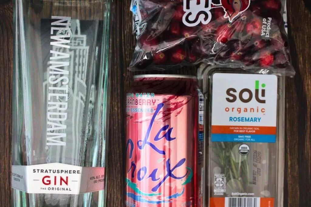 ingredients to make snow globe cocktail