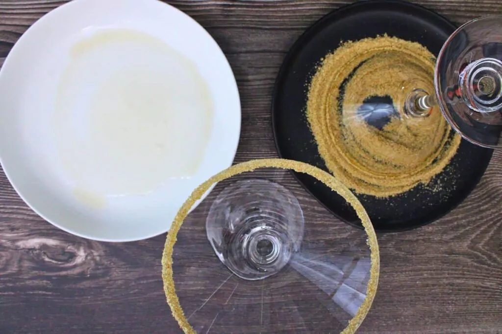 rim your martini glass with marshmallow syrup and graham crackers