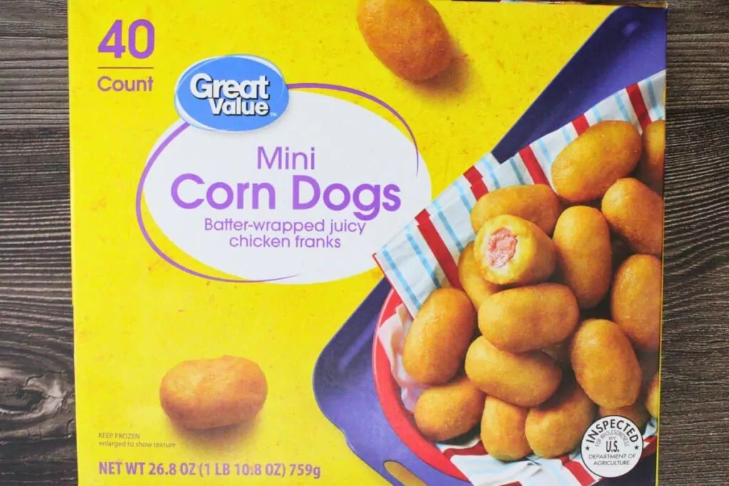 box of frozen mini corn dogs