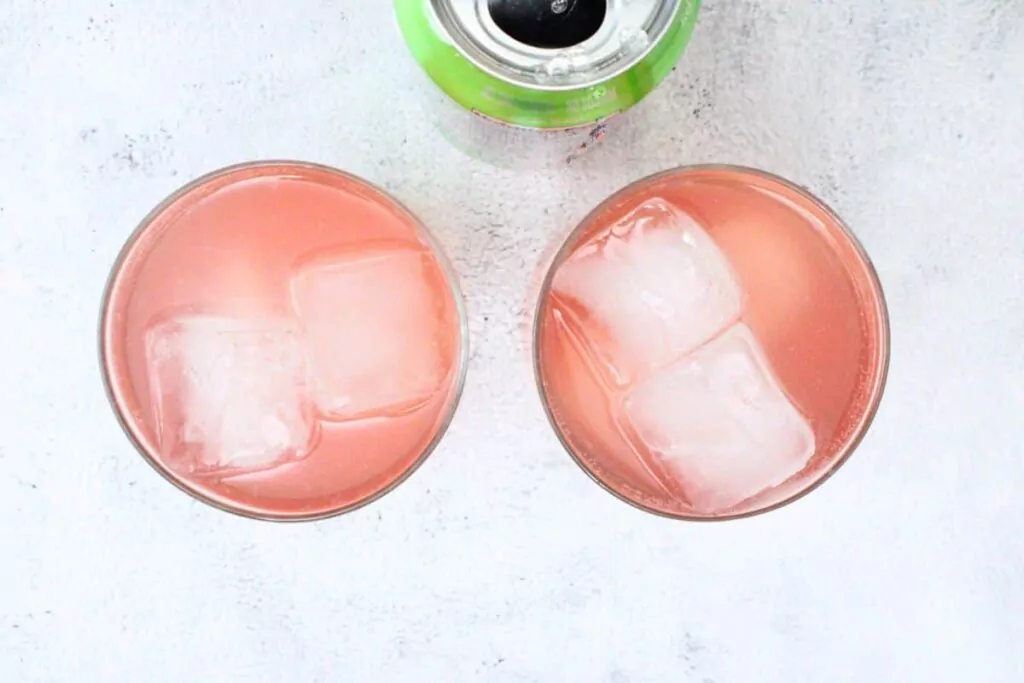 add lime seltzer juice on top of watermelon gin