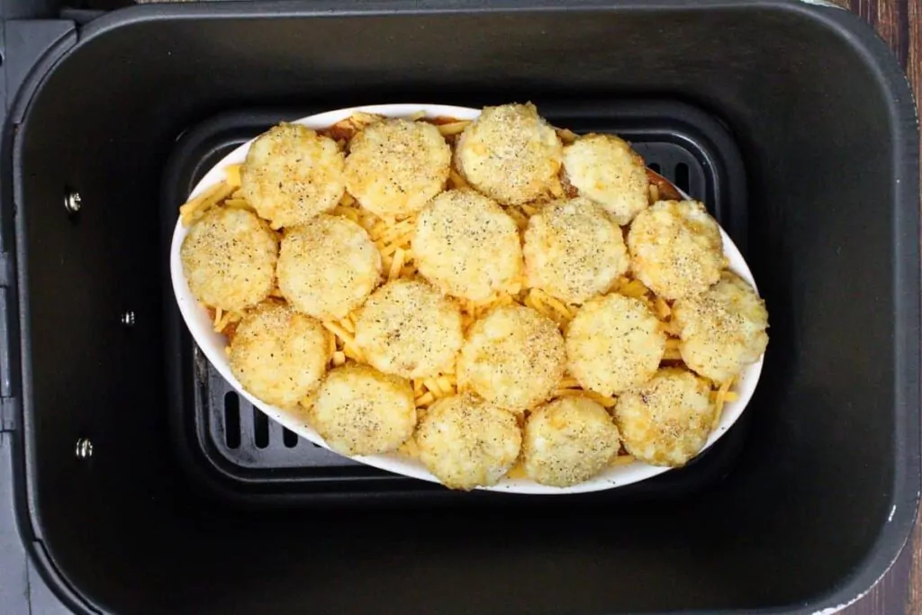 add hot dog casserole to air fryer basket