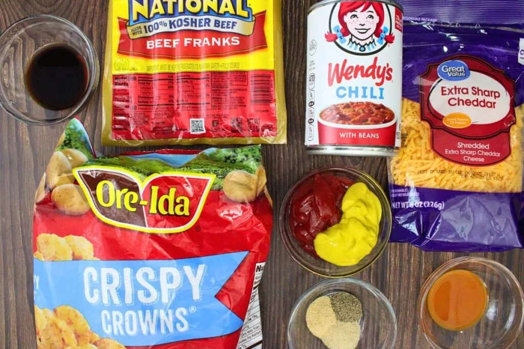 ingredients to make hot dog casserole