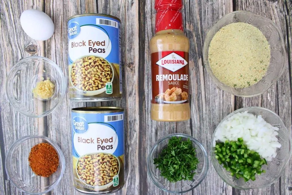 ingredients to make black eyed pea fritters