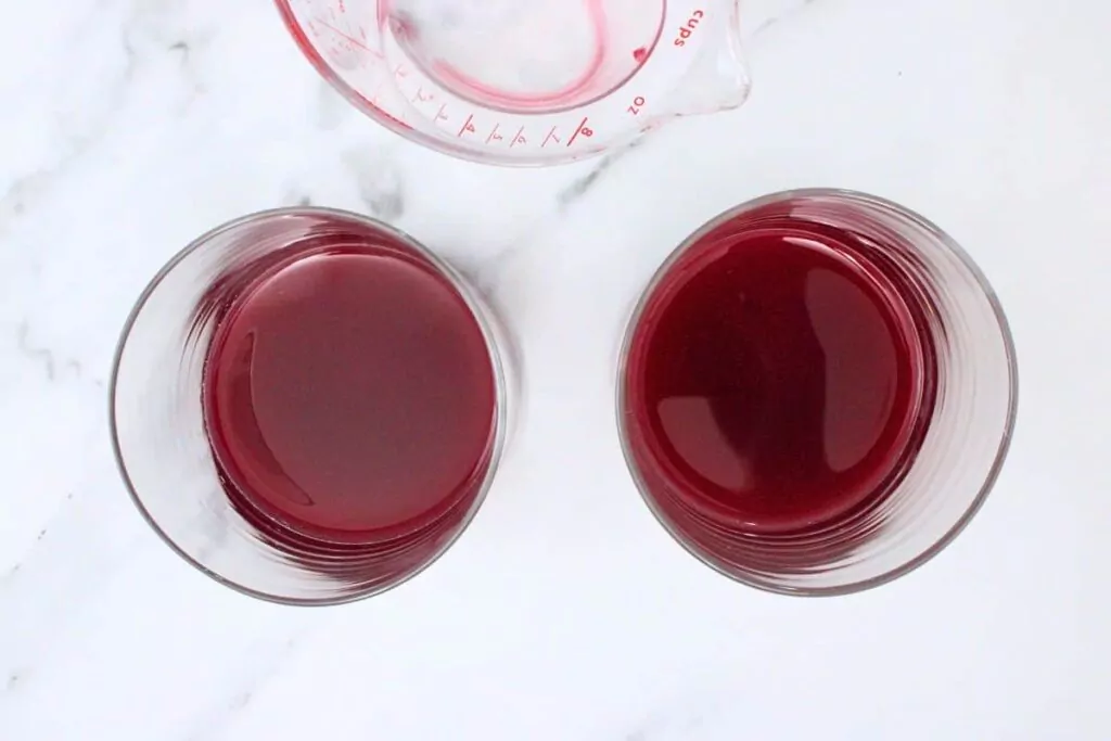add gin, blood orange juice, and campari to glass