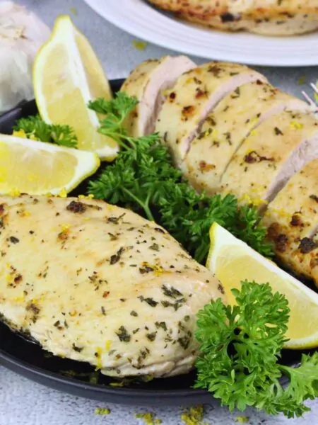 air fryer lemon garlic chicken breast recipe dinners done quick featured image