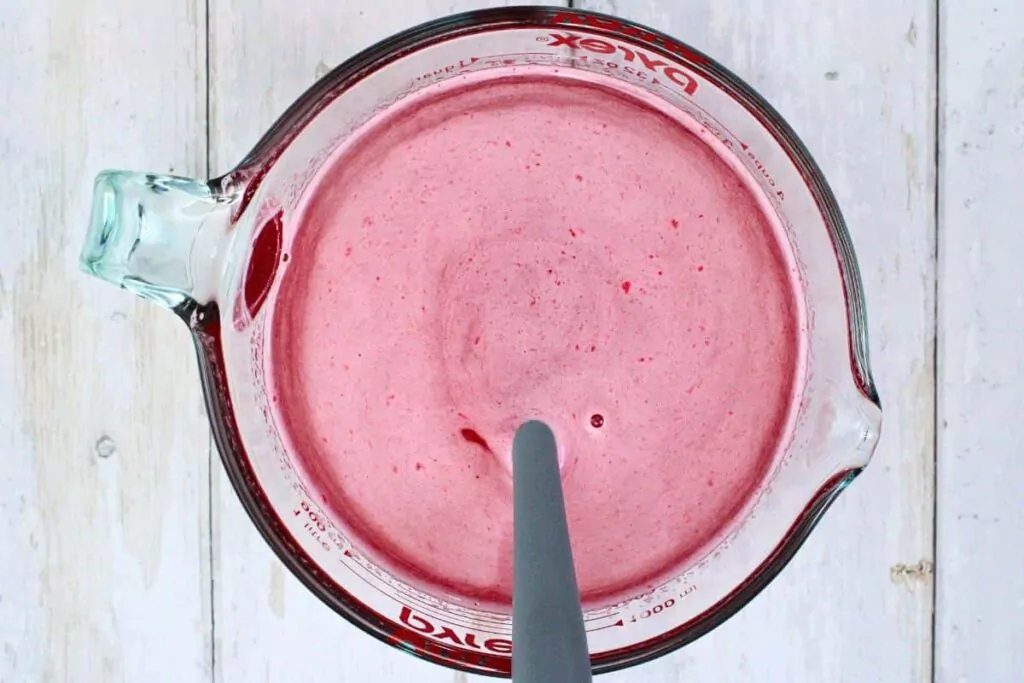 boil water and stir in watermelon jello mix