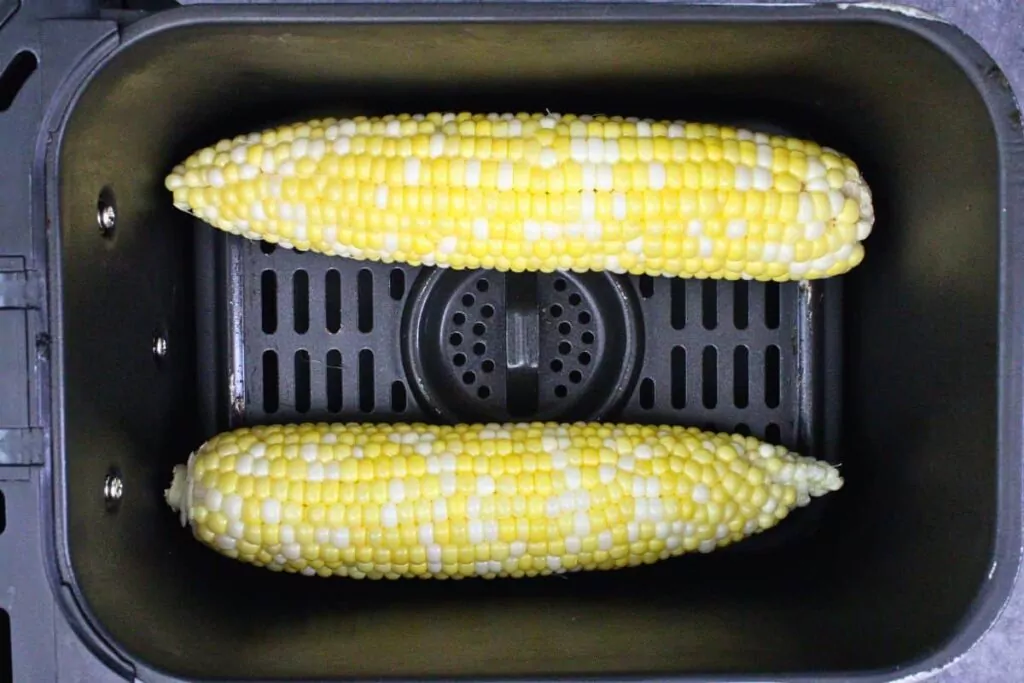 remove husk and silk then air fryer corn on the cob